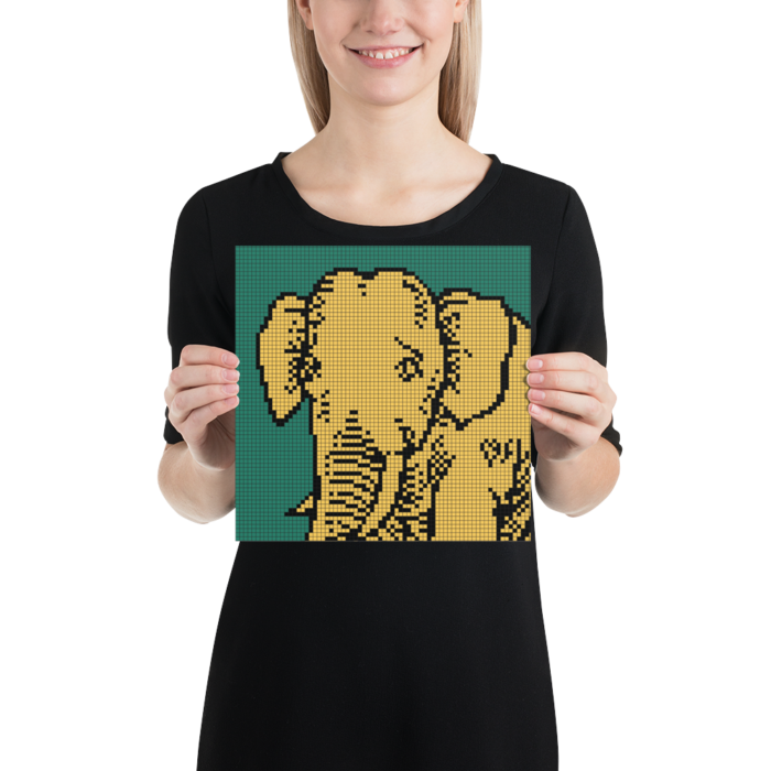 Elephant (Square Pixels) Poster - Image 2