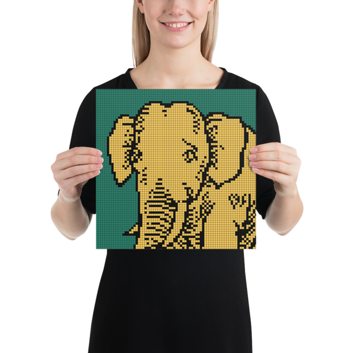 Elephant (Square Pixels) Poster