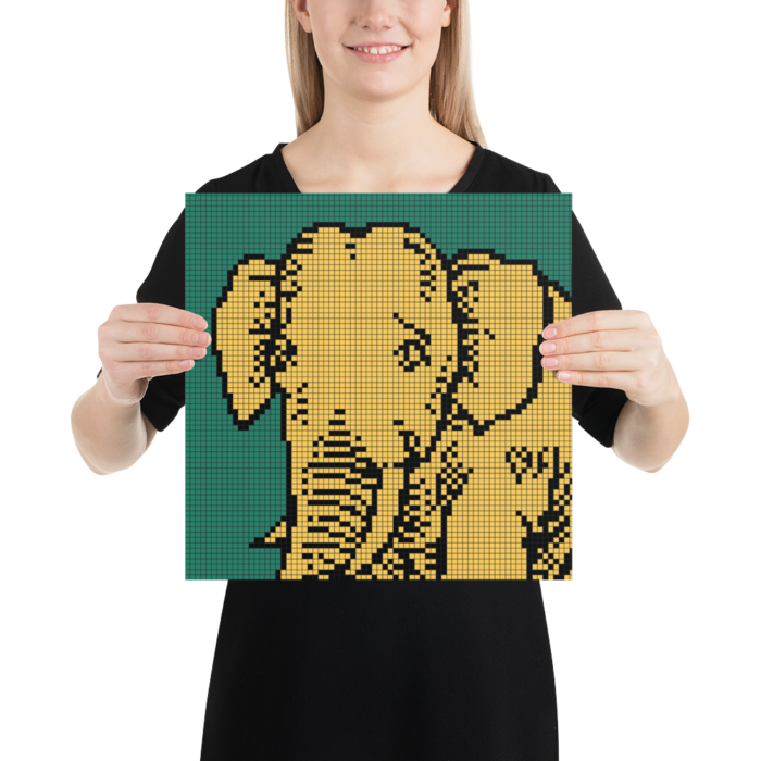 Elephant (Square Pixels) Poster - Image 3